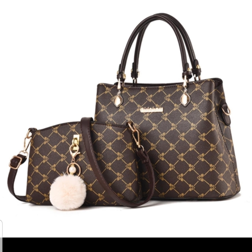 Beautiful design  leather 2 in 1 tote bag